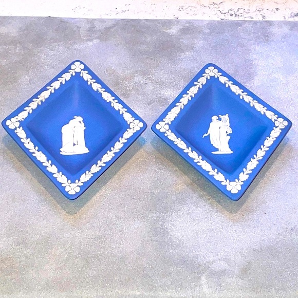 Wedgwood Other - Pair of Wedgwood JasperWare Vintage Diamond shaped Trinket Dishes EUC Circa ‘59